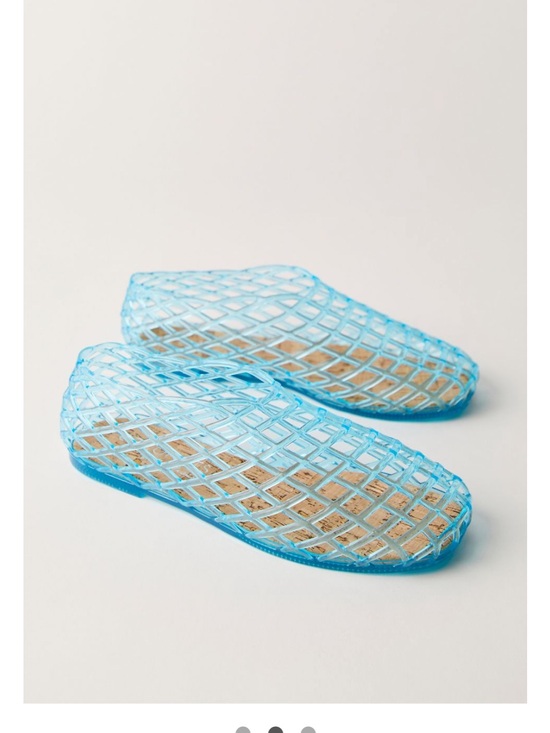 Free People Shoes - Free People Blue Lattice Jelly Flats